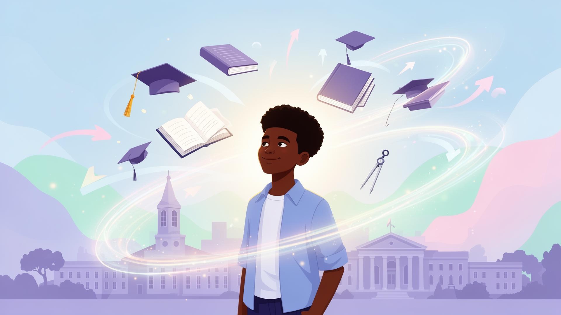 Étudiant nigérien regardant vers son avenir académique